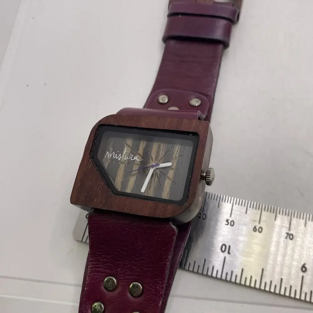 Mistura Womens Colombian Wood Watch Works New Battery